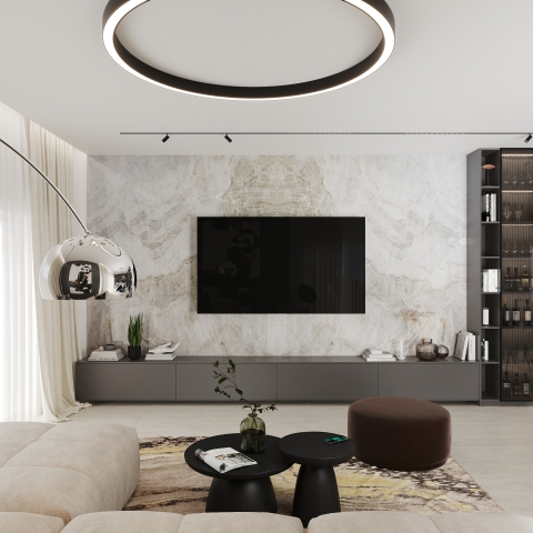Návrh interiéru apartmánu - obývacia izba